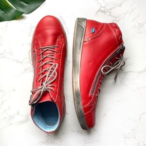 Cloud Aika Red Side Zip High Top Ankle Sneakers 42